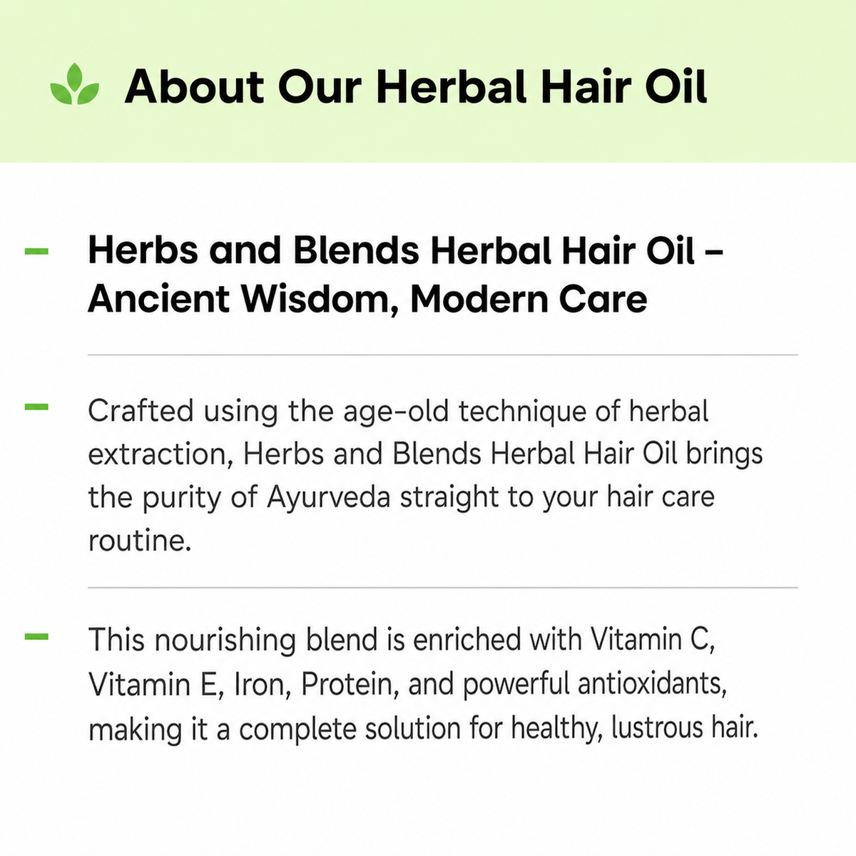 Ayurvedic Herbal Hair Oil